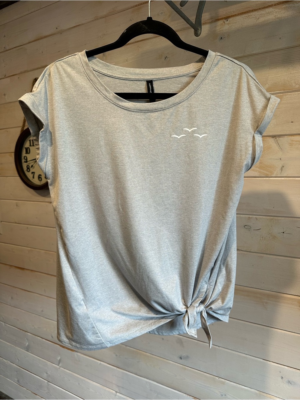 Lazypants | Grey Short Sleeve Front Tie Shirt